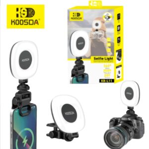 תאורת לצילום כוללת סוללה נטענת 300mah וקליפס לאחיזה בטלפון