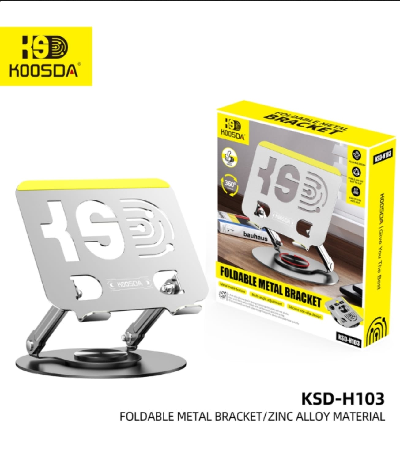 מעמד מחשב מתכוונן עם בסיס מסתובב 360 למחשב/אייפד