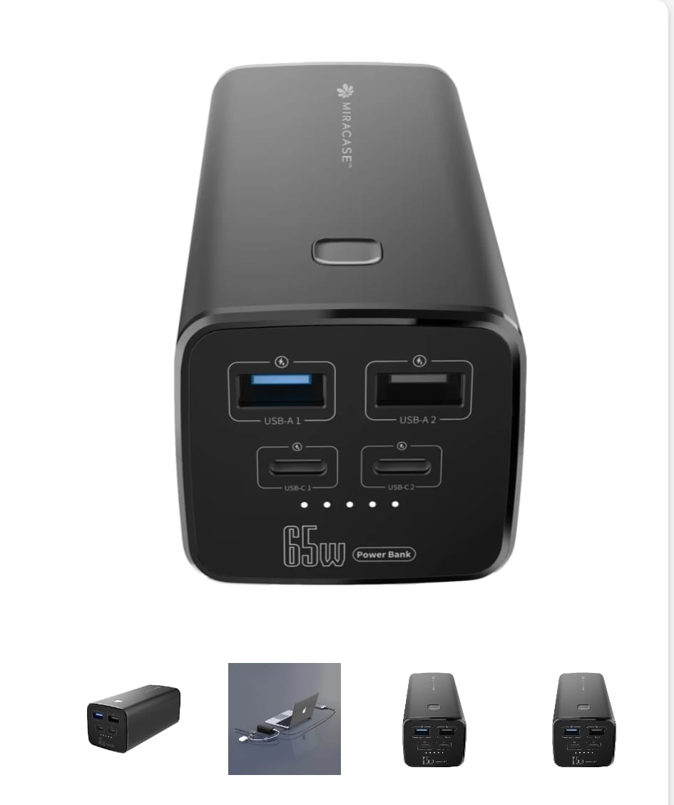 סוללת טעינה אלחוטית דגם MPB2065W בצבע שחור מבית MIRACASE