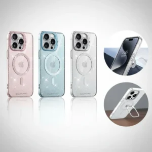 כיסוי שקוף מנצנץ עם טבעת מגנטית + סטנד מובנה