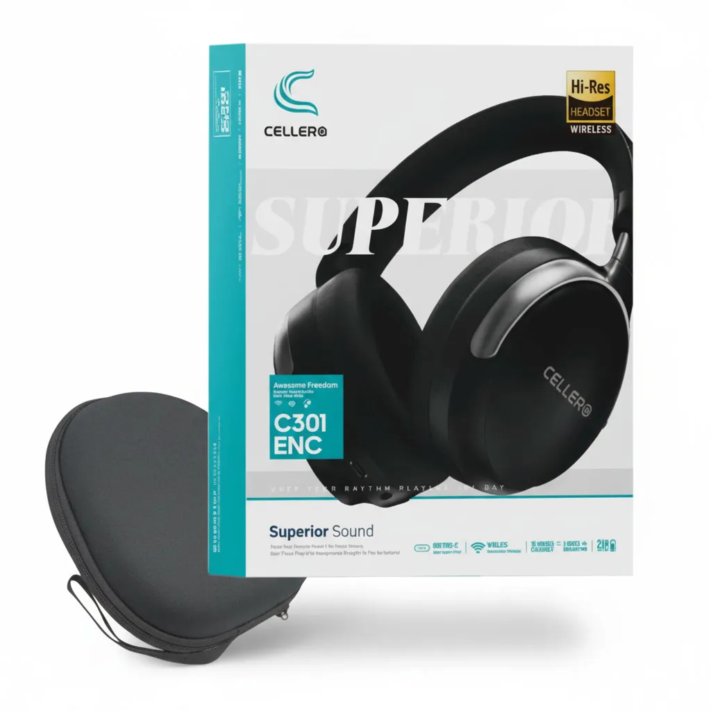 אוזניות סטריאו אלחוטיות ANC C302 כולל סינון רעשים ונרתיק מהודר