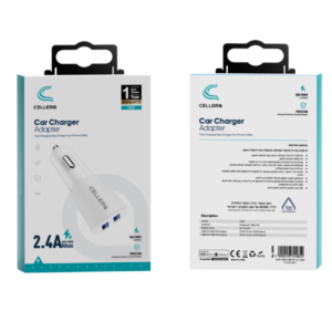 מטען רכב CELLERA 2.4A 12W USB X2 ראש בלבד