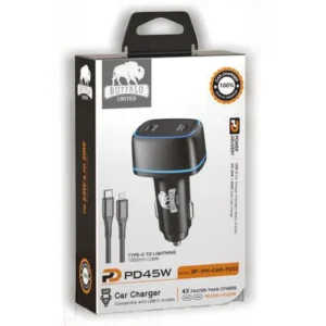 מטען רכב 45W עם כבל PD Lightning מבית באפאלו